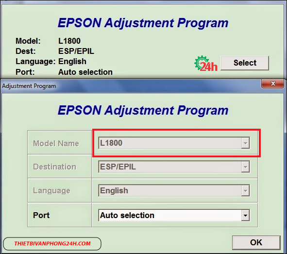 Cách khắc phục máy in epson L1800 tràn bộ nhớ nháy đèn đỏ