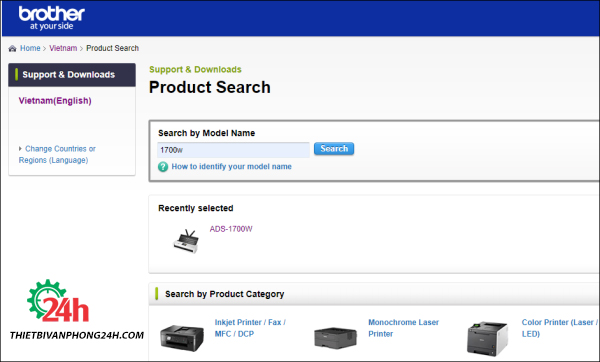 Hướng dẫn cài đặt driver máy scan brother ads 1700w