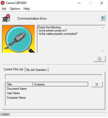 Cách khắc phục lỗi Communication Error máy in Canon Communication Error máy in Canon
