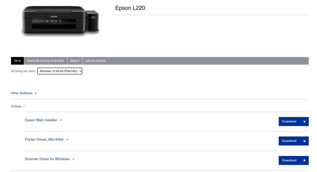 Tải driver máy in Epson L220 Tải driver máy in Epson L220